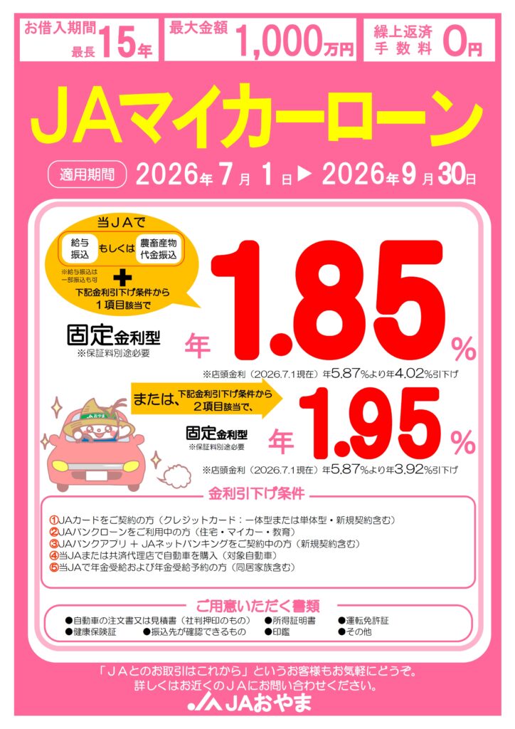 ＪＡマイカーローン